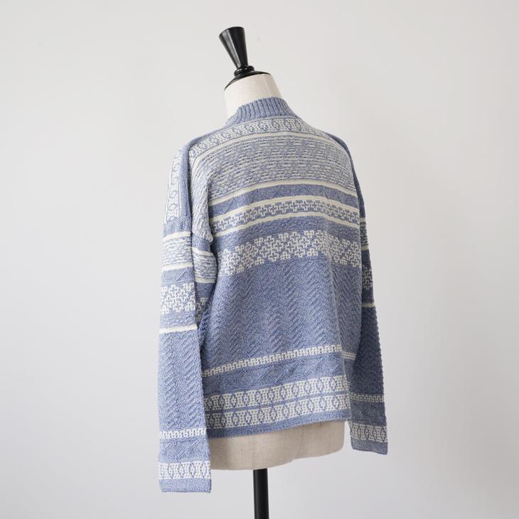 ASEEDONCLOUD | Sankayo nordic knit P/O (black/blue) アシードン 