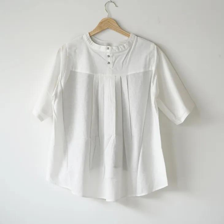 sosotto (ソソット) | 綿麻前身LIBERTY後ろタックブラウス (off white 