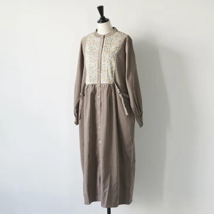 新品 細コーデュロイ ワンピース LIBERTY sosotto モカ 【公式通販】