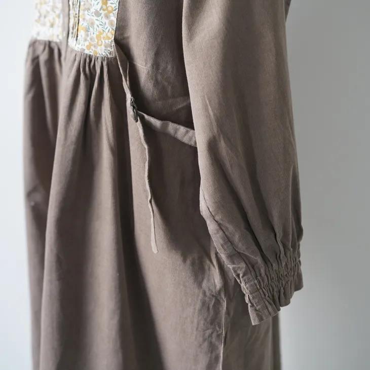 新品 細コーデュロイ ワンピース LIBERTY sosotto モカ 【公式通販】