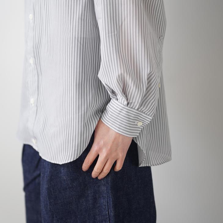 lelill (レリル) | パターンシアーボタンダウンシャツ (gray) トップス 