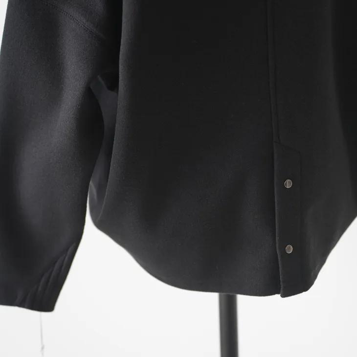 MK・b (エムケービー) | メランジ起毛ニット&リブニット デザインフーディー (ブラック) size 40 | パーカー_5