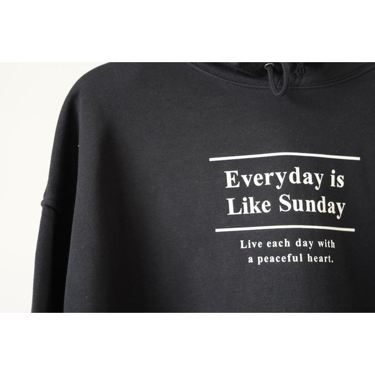 ALDAYS (オルデイズ) | BIG SILHOUETTE SWEAT HOODIE " LIKE SUNDAY " (navy / ash) | トップス スウェット フーディー_6