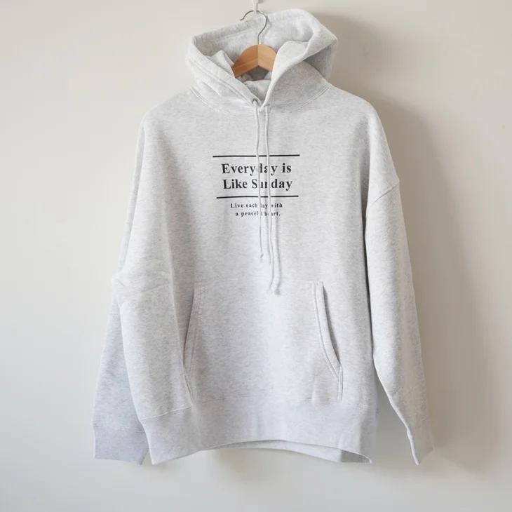 ALDAYS (オルデイズ) | BIG SILHOUETTE SWEAT HOODIE " LIKE SUNDAY " (navy / ash) | トップス スウェット フーディー_9