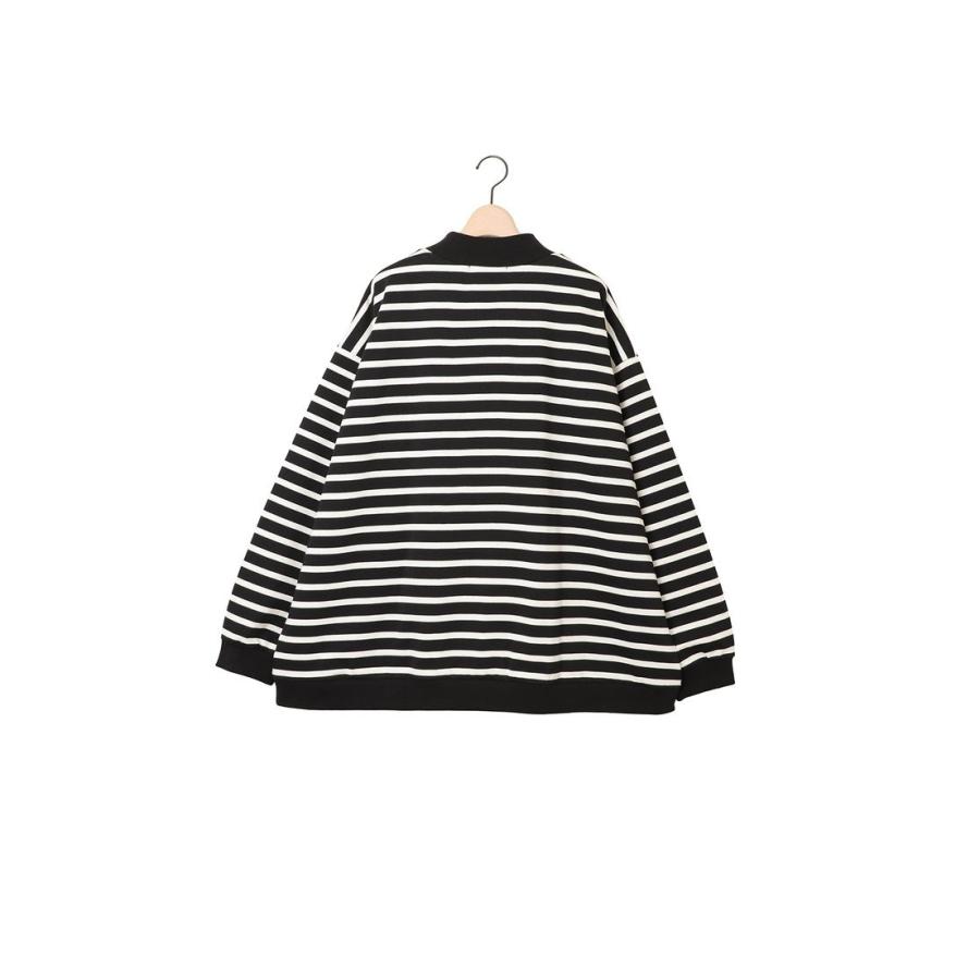【SALE セール】amne (アンヌ) | BORDER gride fish mouth ( black / wedgwood ) | size 1 トップス シンプル ユニセックス ボーダー_1