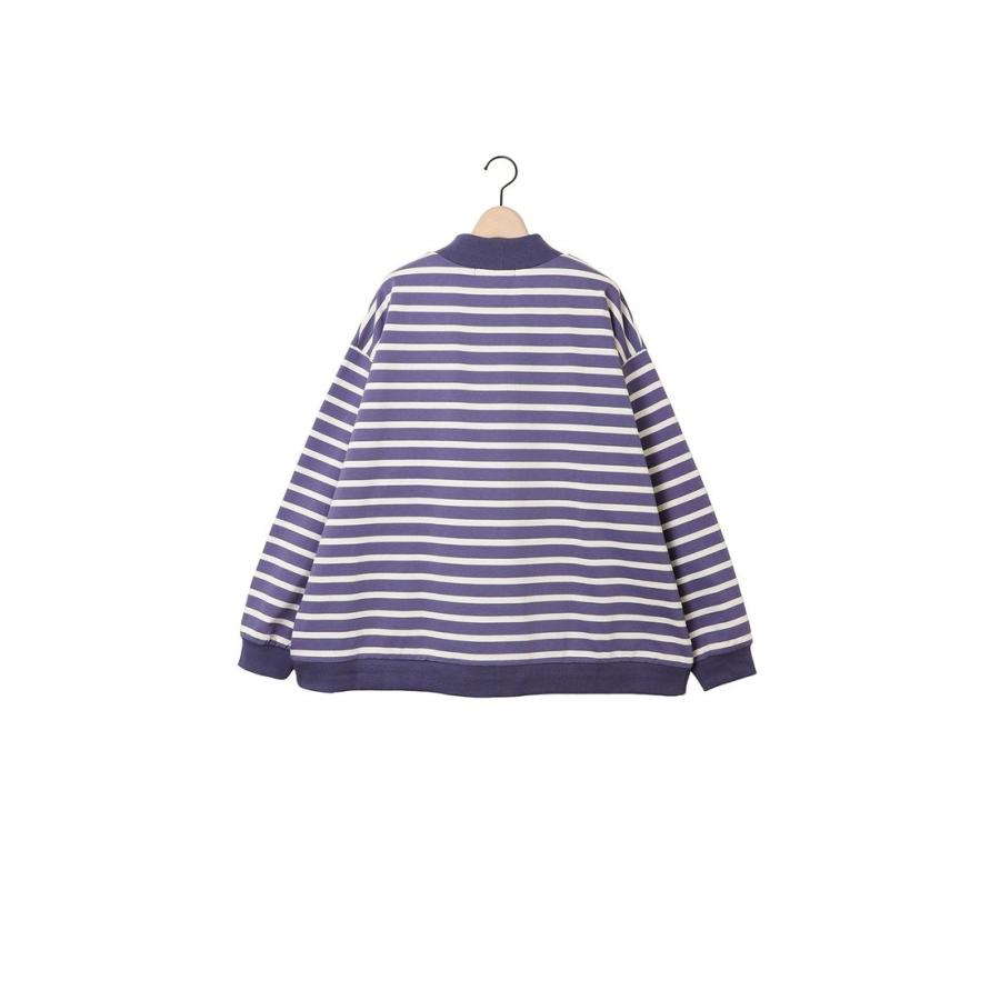 【SALE セール】amne (アンヌ) | BORDER gride fish mouth ( black / wedgwood ) | size 1 トップス シンプル ユニセックス ボーダー_5