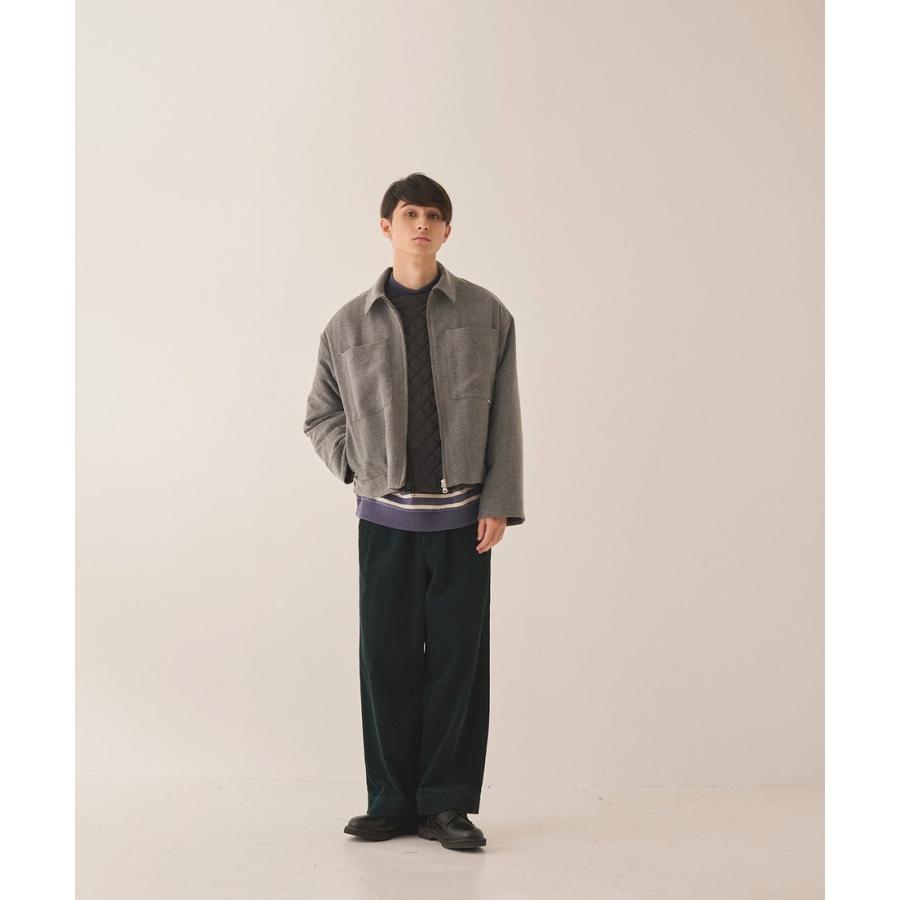 【SALE セール】amne (アンヌ) | BORDER gride fish mouth ( black / wedgwood ) | size 1 トップス シンプル ユニセックス ボーダー_7