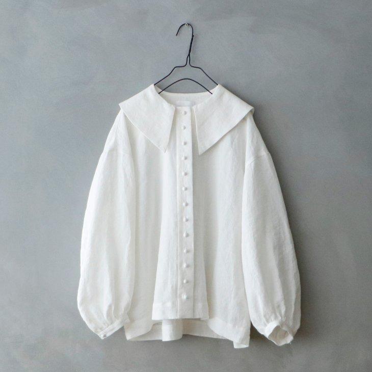 MAGARI マガリ リネンパピエ グランカラーブラウス 新品 MAGALI | リネンパピエ・グランカラーブラウス (off white