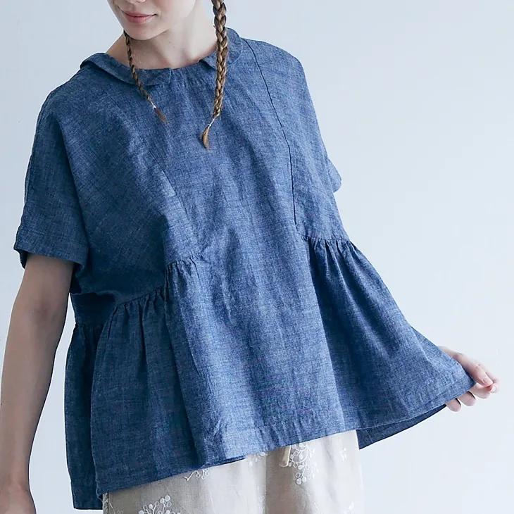 SALE セール】MAGALI | インディゴコットン・ウエストギャザープル 