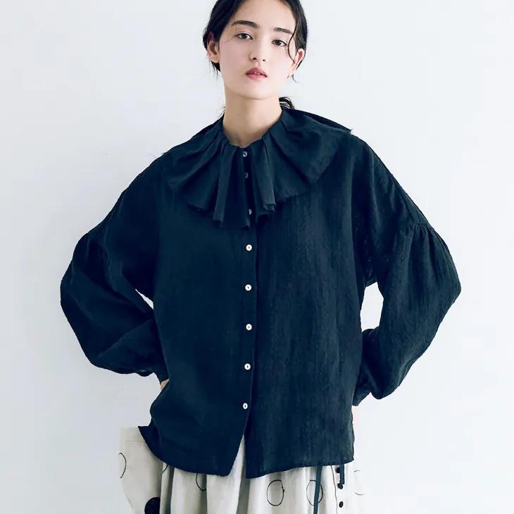 MAGALI（マガリ） | ストライプリネン・アンティークカラー・ブラウス