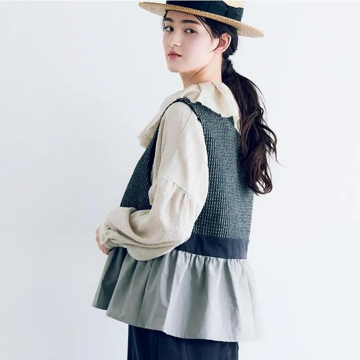 MAGALI（マガリ） | ピンドットツイード・ヴィンテージ・ジレ (グレイ