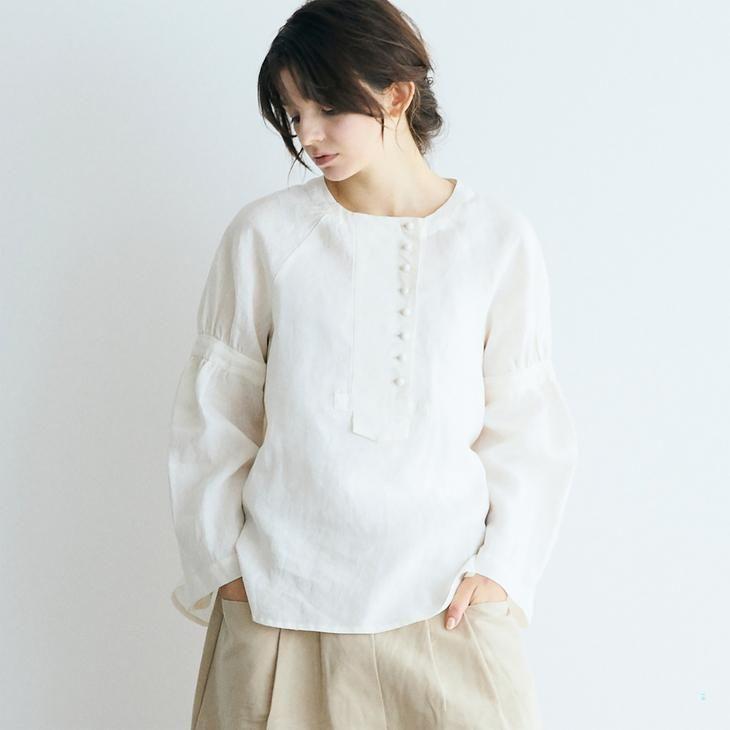 MAGALI（マガリ） | シャンブレーリネン・ぺザントプルオーバー (オフ