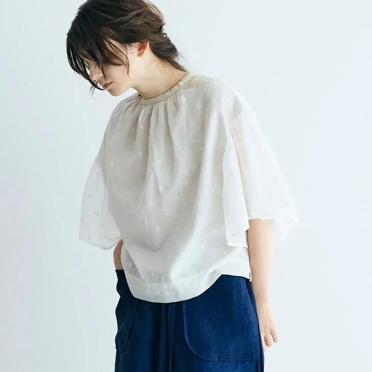 MAGALI（マガリ） | ポワンダルジャンコットン・ギャザーブラウス 