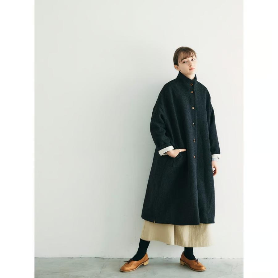 MAGALI | トラディショナルウール・ハイネックコート (black) アウター 