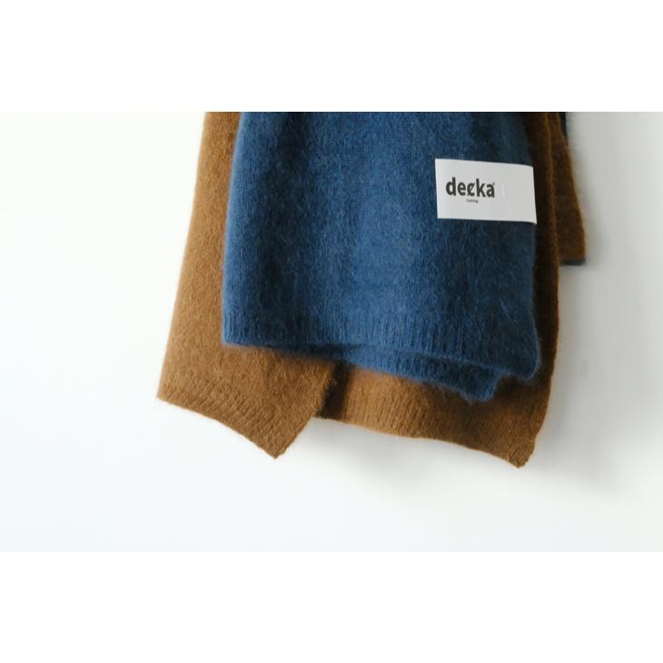 decka -clothing- | Knitted Scarf | Bicolor (blue×brown) 45x180cm | デカ ニットスカーフ マフラー バイカラー｜hafen｜04