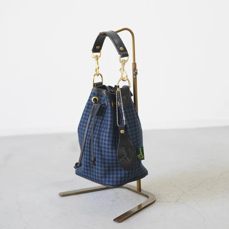 BRADY | ELY (navy gingham x black) | LOCHCARRON WOOL CHECK ブレディ ショルダーバッグ ネイビー ギンガム 25AWの画像
