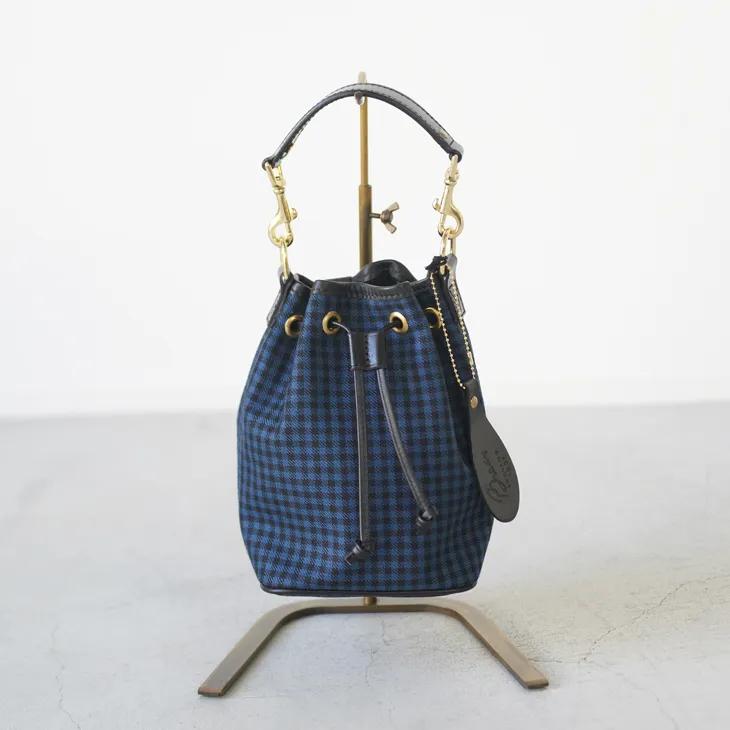 BRADY | ELY (navy gingham x black) | LOCHCARRON WOOL CHECK ブレディ ショルダーバッグ ネイビー ギンガム 25AWの画像