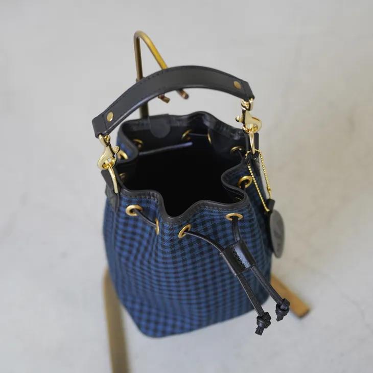 BRADY | ELY (navy gingham x black) | LOCHCARRON WOOL CHECK ブレディ ショルダーバッグ ネイビー ギンガム 25AWの画像