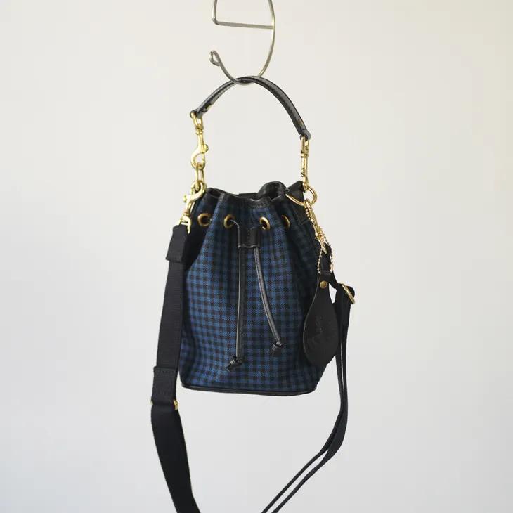 BRADY | ELY (navy gingham x black) | LOCHCARRON WOOL CHECK ブレディ ショルダーバッグ ネイビー ギンガム 25AWの画像