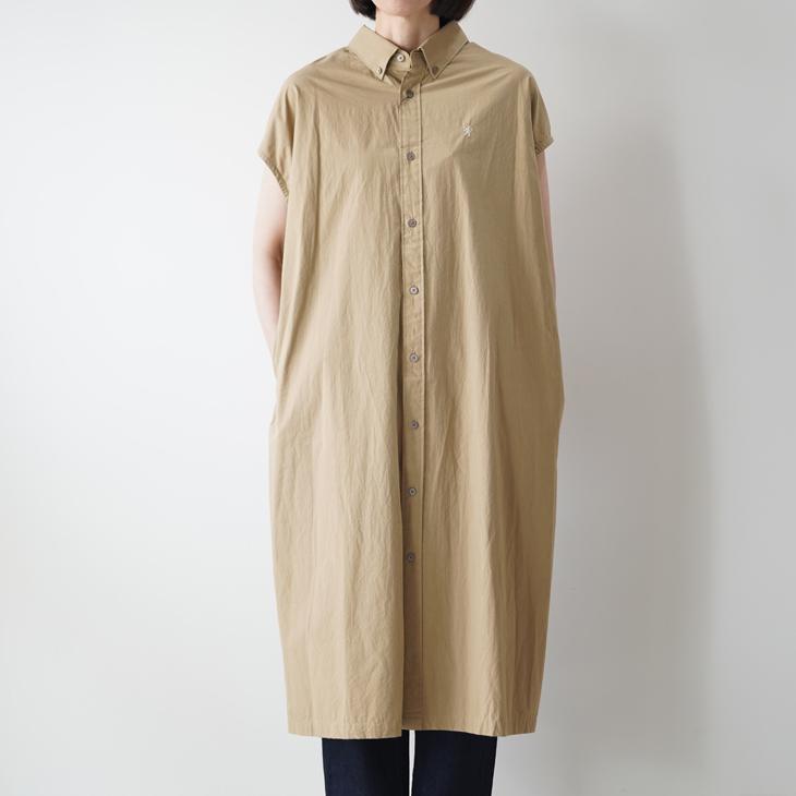 GYMPHLEX | TYO SLEEVELESS B.D. SHIRT DRESS (carbon/beige