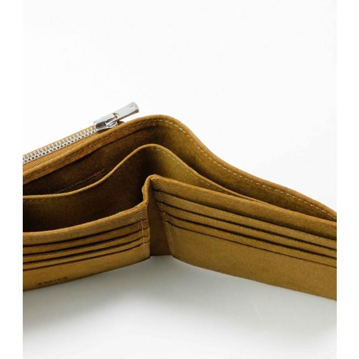 REN | スモーク・外ポケウォレット (camel) レザー財布【 レン レザー 