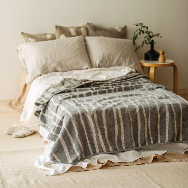 KLIPPAN (クリッパン) | バンブー (グレー) | シュニールコットン シングルブランケット (140x180cm)