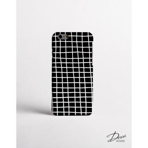 【  メール便送料無料 】DESSI DESIGNS | CROSS STRIPES / GRID (black) | iPhone 12ケース｜hafen