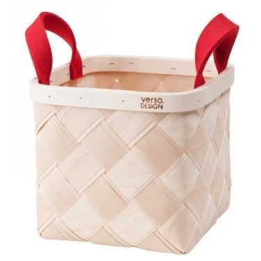 VERSO DESIGN | LASTU BIRCH BASKET S | バスケット (red handles)｜hafen