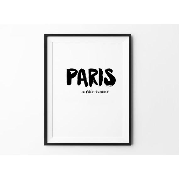 MOTTOS PRINT | PARIS LA VILLE-LUMIERE | A3 アートプリント/ポスター｜hafen