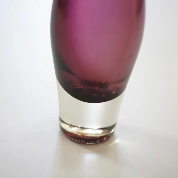 Riihimaen Lasi (by Aimo Okkolin) | flower vase (smoky purple) 北欧
