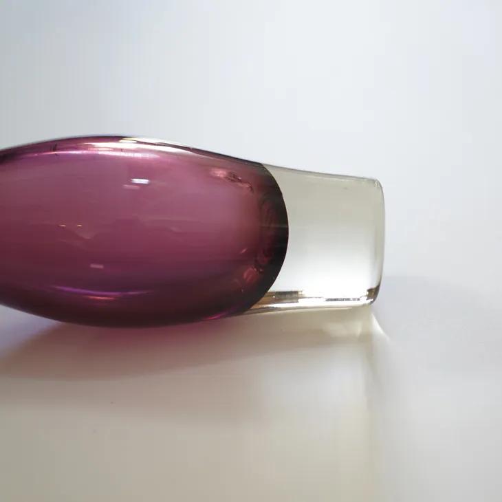 Riihimaen Lasi (by Aimo Okkolin) | flower vase (smoky purple) 北欧
