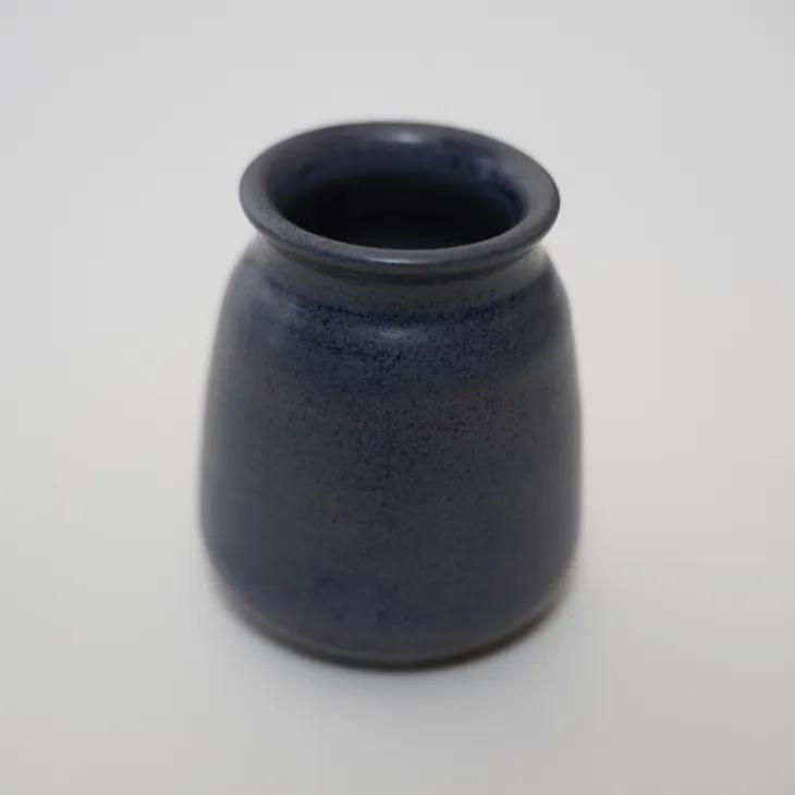 German Studio pottery glaze vase (dark blue) | フラワーベース