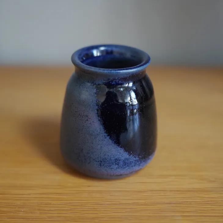 German Studio pottery glaze vase (dark blue) | フラワーベース