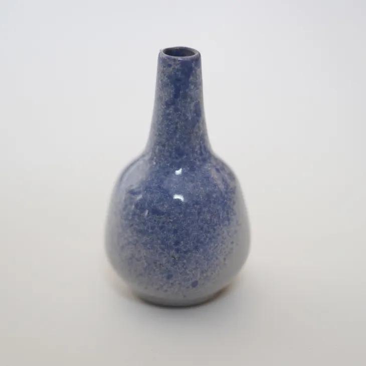 Hoganas スウェーデンアンティーク花瓶 陶器 Hoganas Sweden | Vintage flower vase (white/blue) 北欧ヴィンテージ