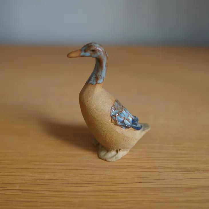 ビンテージ　人形　アヒル　カモ　陶器　置物　インテリア　工芸品　A2946 GH | Sweden ceramic duck figurine アヒル 北欧ヴィンテージ