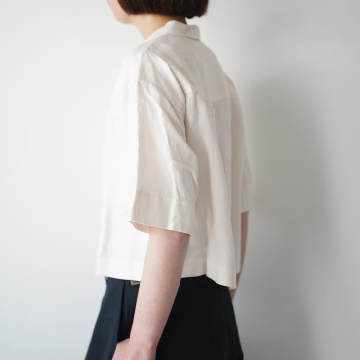 LE GLAZIK | LRC OPEN COLLAR SHIRT (ivory) size 36 ル グラジック 