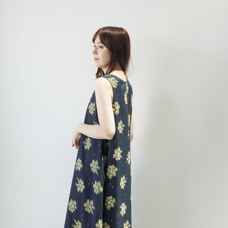 LE GLAZIK（ルグラジック） | PTO SLEEVELESS DRESS (navy x mimosa 