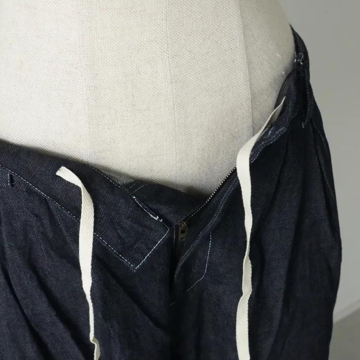 MANON（マノン） | DENIM THREE TUCK WIDE PANTS (denim) one size