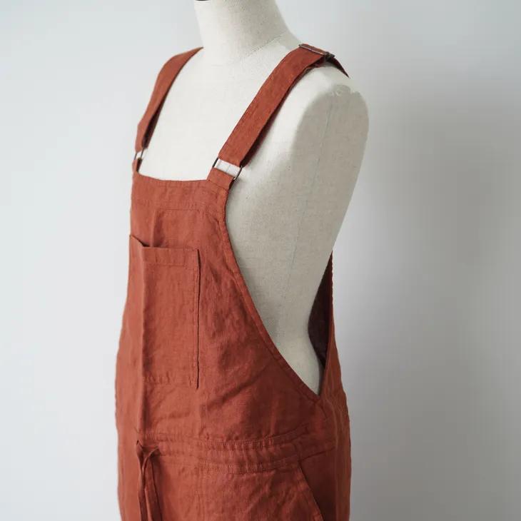 not PERFECT LINEN | Loose linen jumpsuit EVEREST (grape wine 