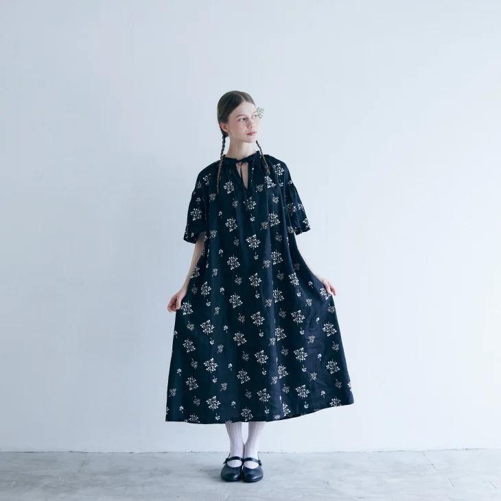 SALE セール】MAGALI | TSUBOMI リネン・バルーン袖ペザントワンピース