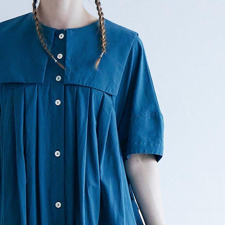 SALE セール】MAGALI | 天日干しコットン・スクエアカラー・ワンピース 