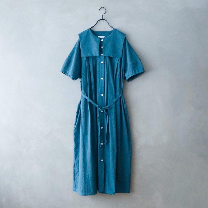 SALE セール】MAGALI | 天日干しコットン・スクエアカラー・ワンピース 