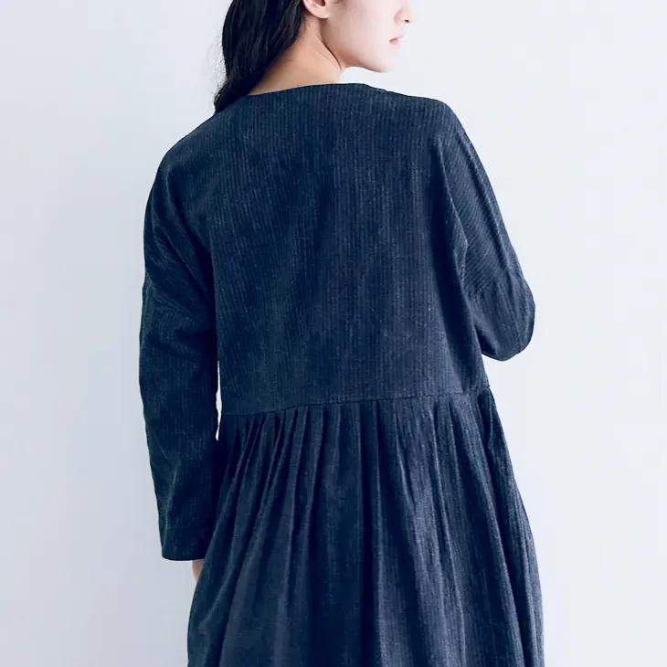 MAGALI（マガリ） | インディゴコットンリネン・フリルワンピース