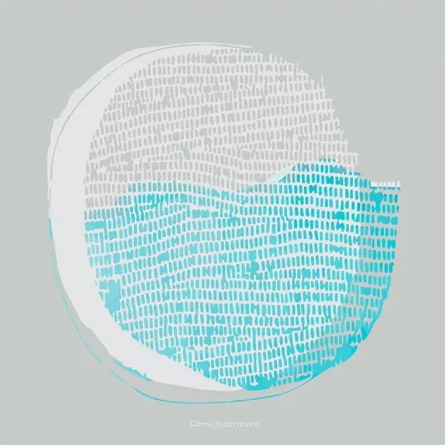 Fomu illustrations | The earth， blue ocean | 50x50cm アートプリント/アートポスター 北欧 デンマーク_1