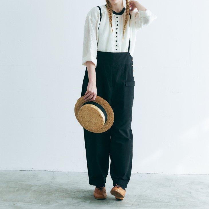MAGALI | コットンリネン・サロペットパンツ (black) ボトムス 