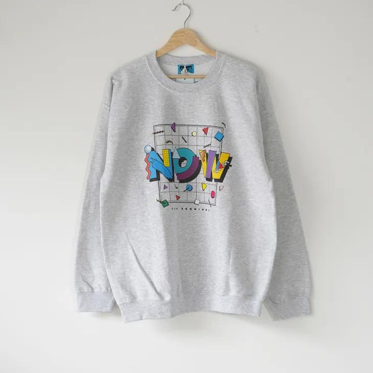 ANORAK CLUB x teen runnings | NOW 裏起毛 クルーネック スウェット (ash gray) size 1/2 sauna cool ロゴ刺繍 永井博_2