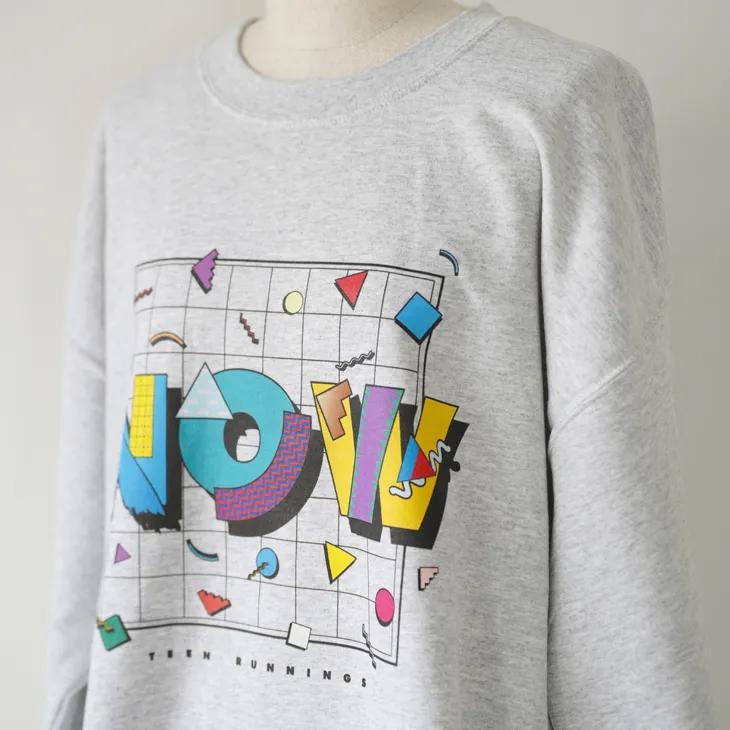 ANORAK CLUB x teen runnings | NOW 裏起毛 クルーネック スウェット (ash gray) size 1/2 sauna cool ロゴ刺繍 永井博_3