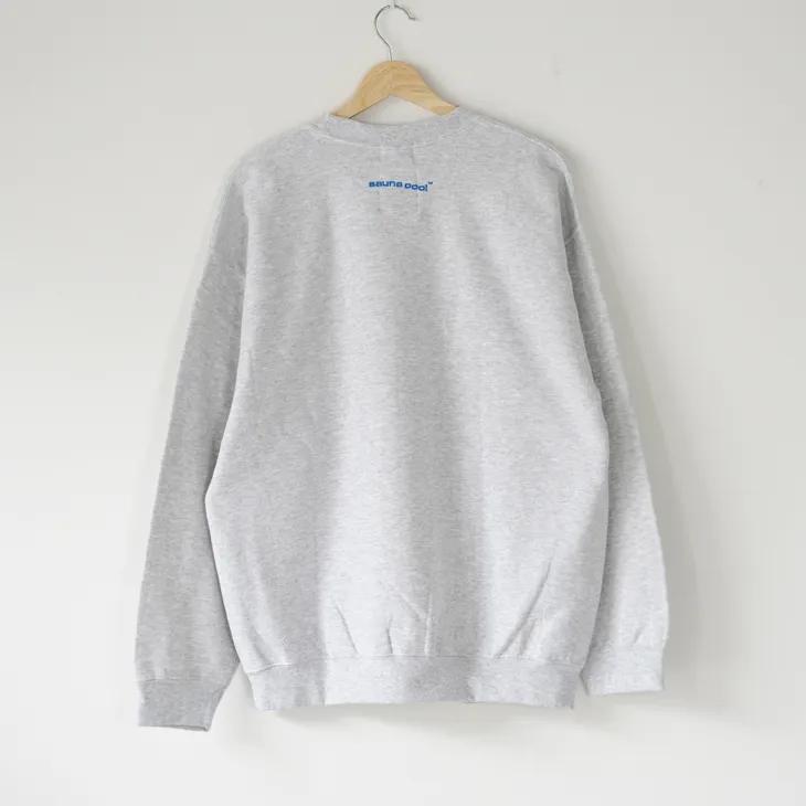 ANORAK CLUB x teen runnings | NOW 裏起毛 クルーネック スウェット (ash gray) size 1/2 sauna cool ロゴ刺繍 永井博_4