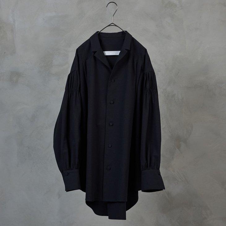 the last flower of afternoon | 薄氷の汀 / Open clllared tuck shirt