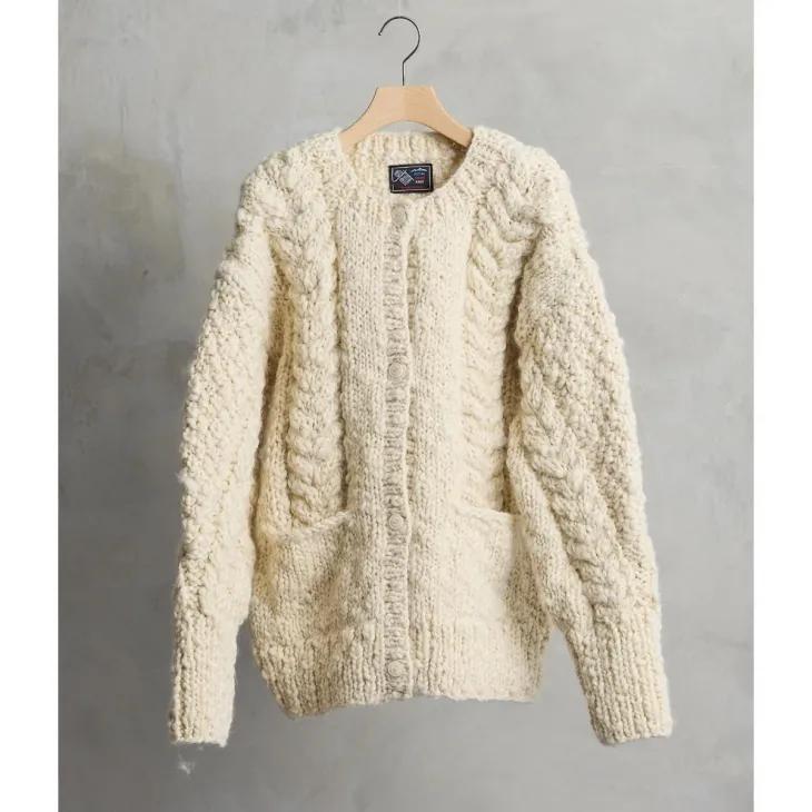 the last flower of the afternoon | 夜を紡ぐ Knitted cardigan (ecru) | ニットカーディガン ザラストフラワーオブジアフターヌーン